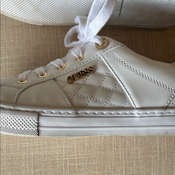 GUESS White & Gold Sneakers - Picture 6 of 13